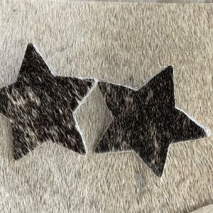 Cowhide Star Earrings | Western Jewelry